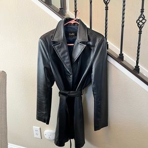 Women’s Belted Leather Jacket